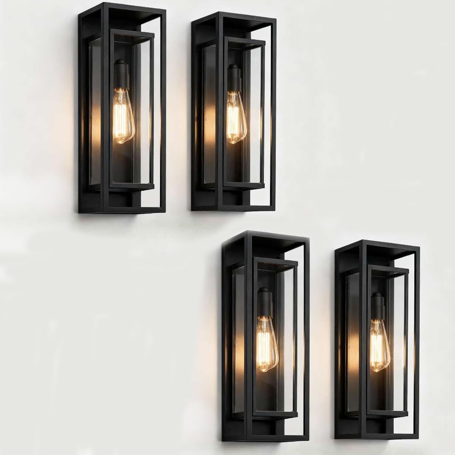 Outdoor Lighting Socket - 4Pack 18inch Outdoor Wall Light Fixtures,