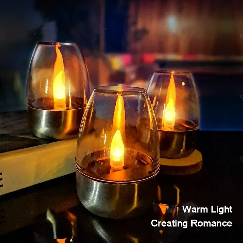 Outdoor Lighting Effects - LED Solar Candles Light Flameless Rechargeable
