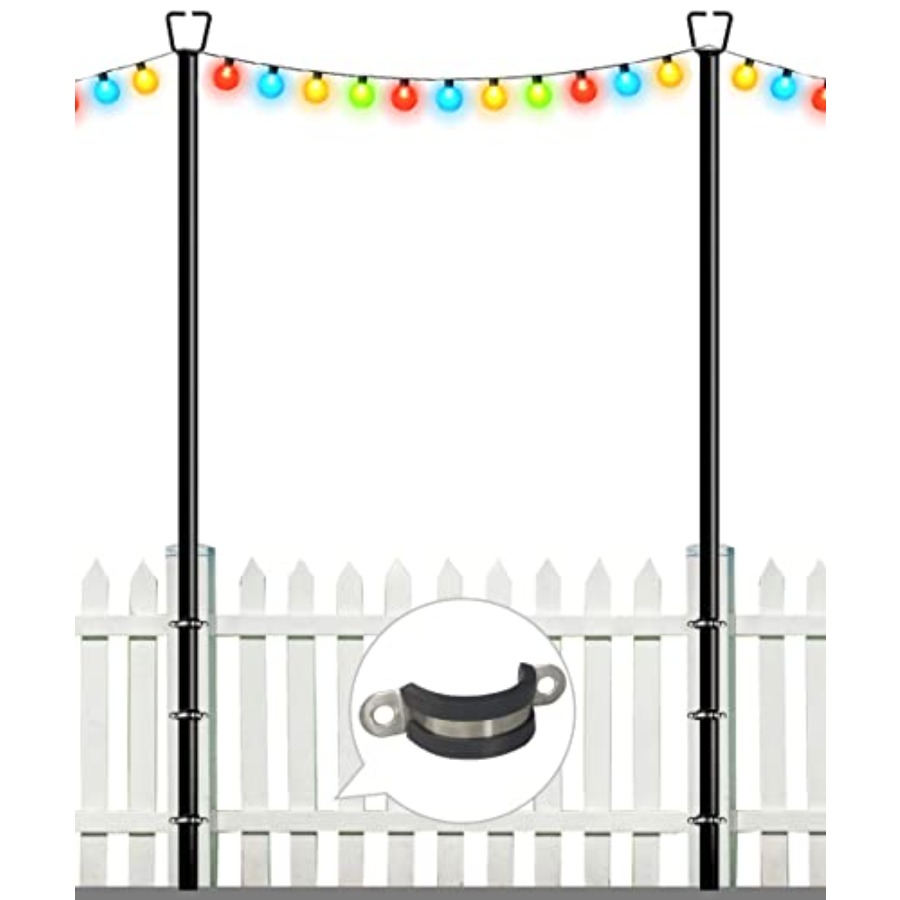 String Light Bistro - 10Feet Deck String Light Poles for