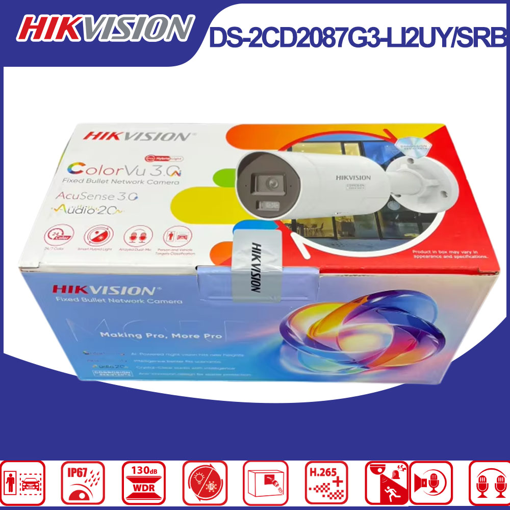 Outdoor Lighting No Electricity - Hikvision DS-2CD2087G3-LI2UY/SRB 8MP ColorVu Bullet IP