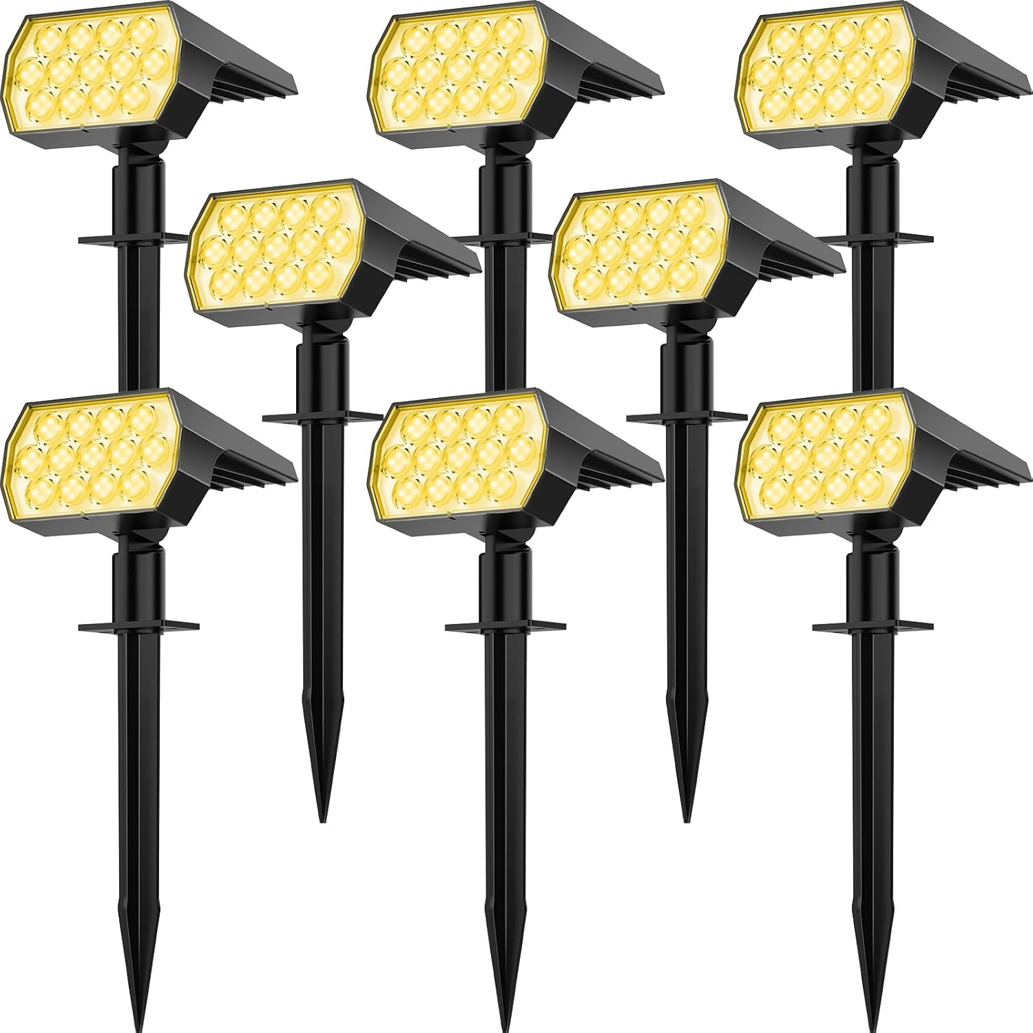 Outdoor Lighting Driveway - Solar Spot Lights Outdoor 8 Pack,