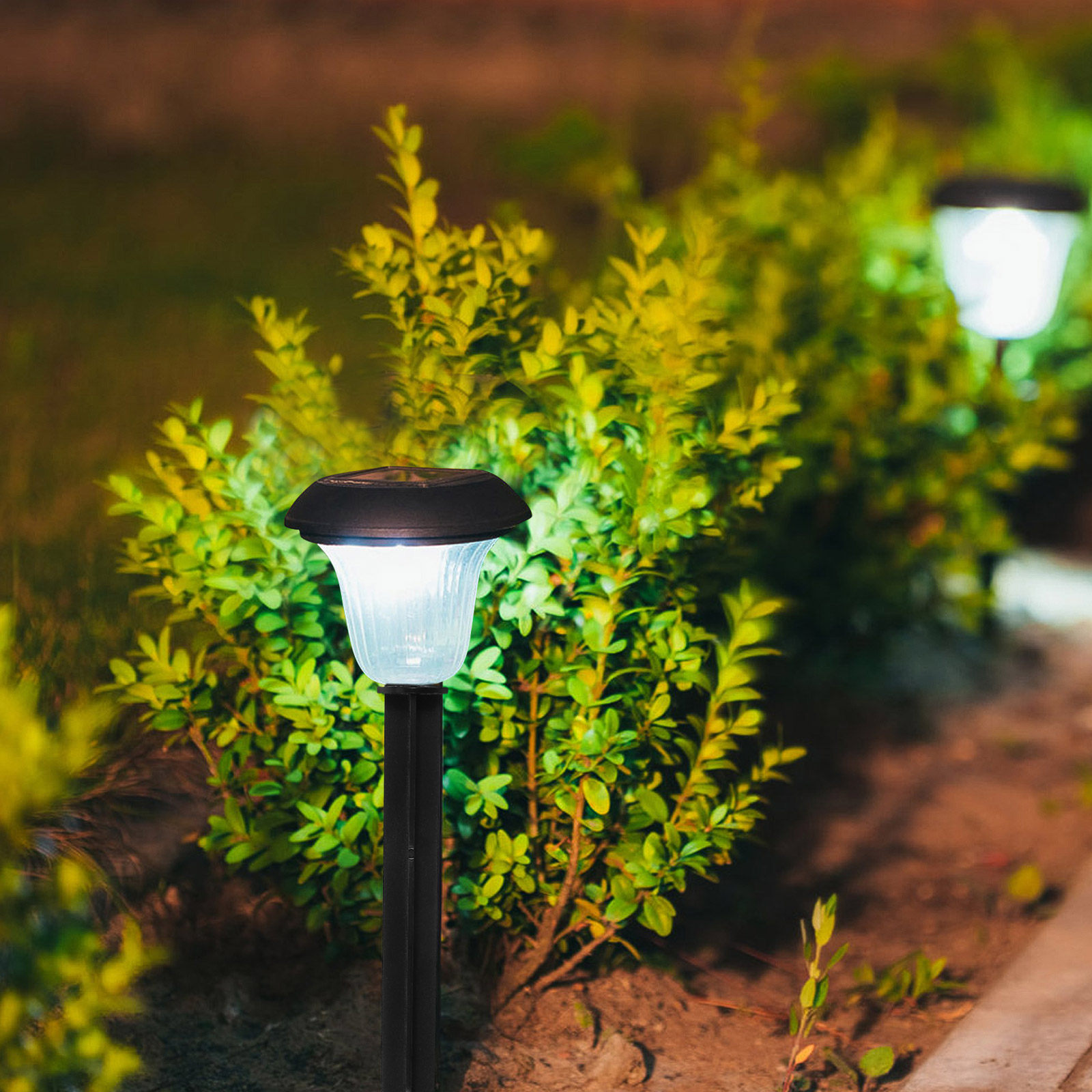 Outdoor Lighting Yard Stakes - 10Pcs Plastic Garden Stakes Solar Light