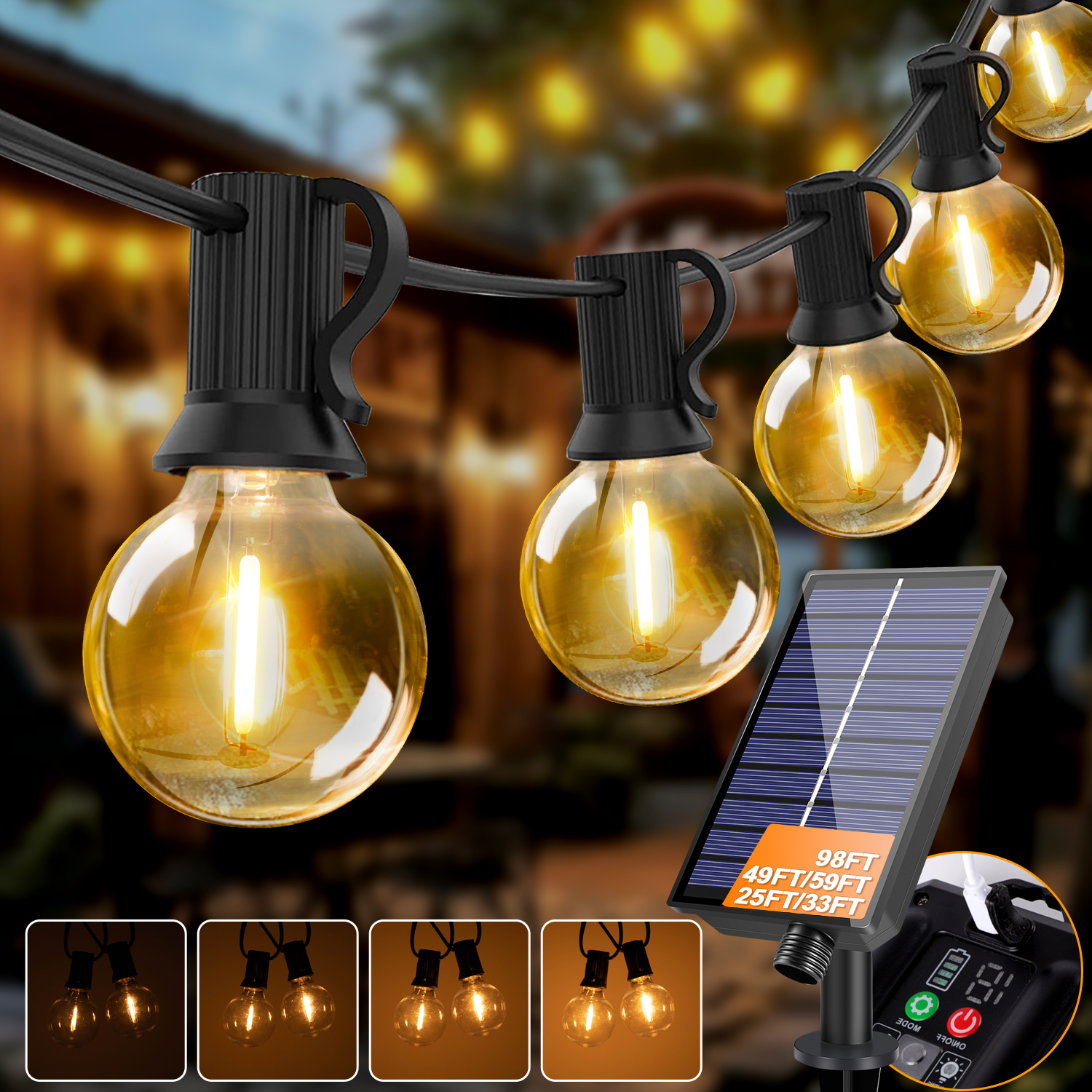String Light Bistro - Led G40 Solar Globe Led String