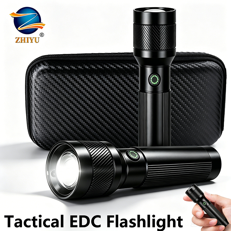 Zinc Outdoor Lighting - 1200LM EDC Handheld Flashlight,USB-C Rechargeable Tactical