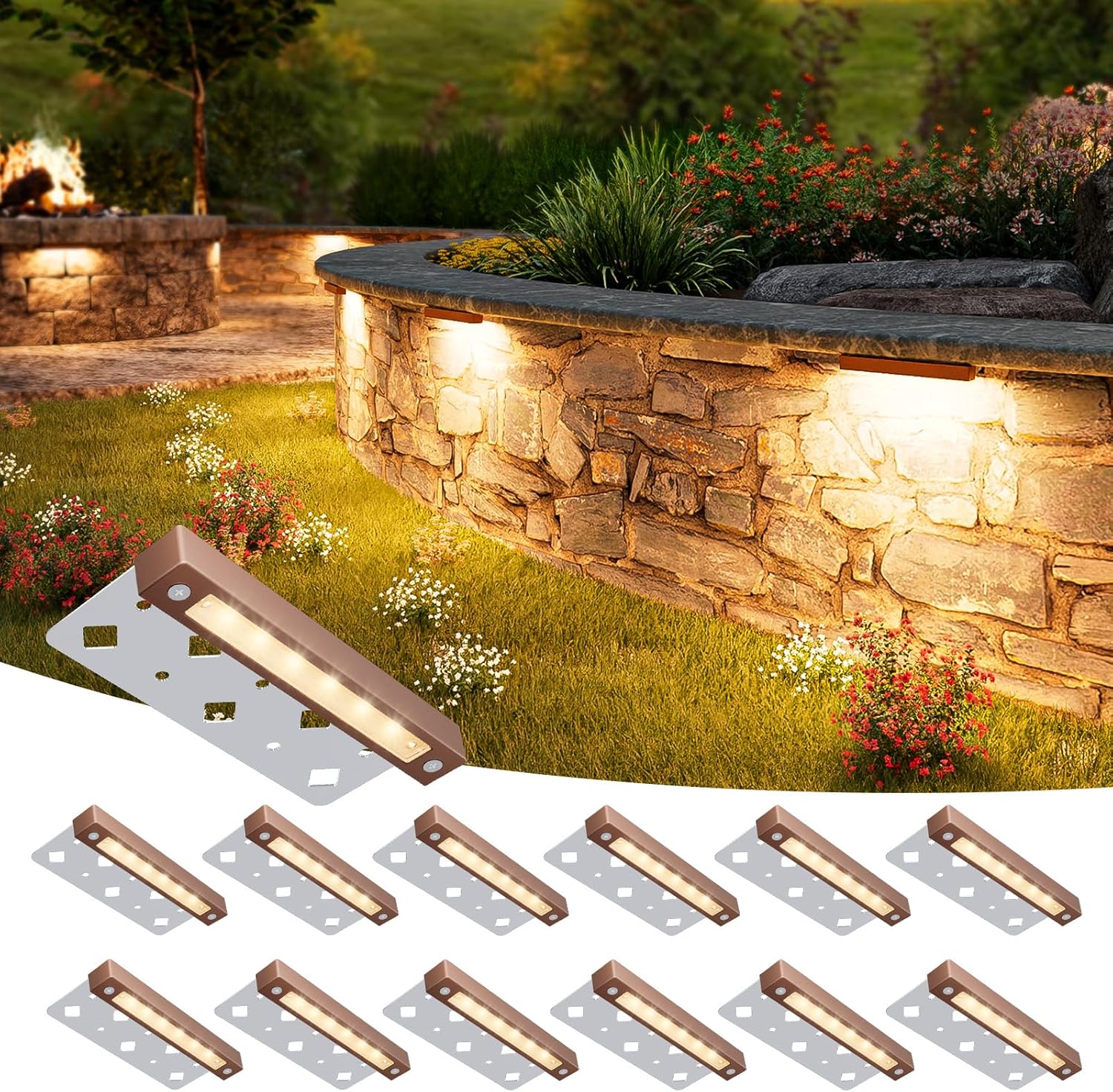 Outdoor Lighting For Steps - 12 Pack 7 Inch Waterproof Cuttable