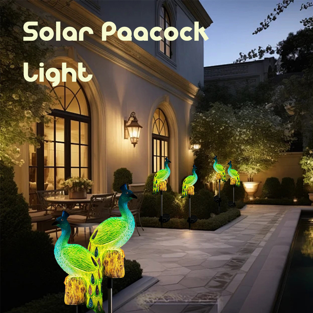Outdoor Lighting Yard Stakes - Solar Garden Lights Outdoor Peacock Garden