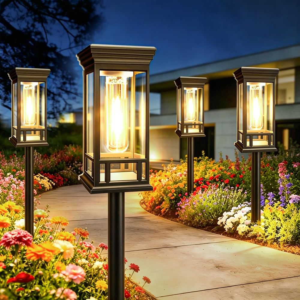 Outdoor Lighting Driveway - 12-Count Solar LED Outdoor Lights, Tall