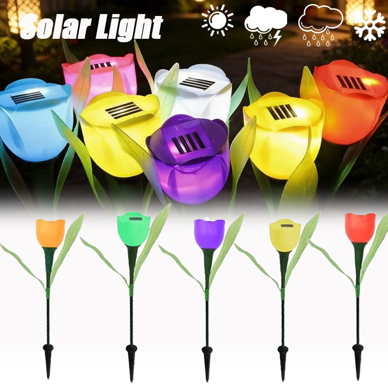 Outdoor Lighting Yard Stakes - 1-10PCS Solar Powered Tulip Ground Stake