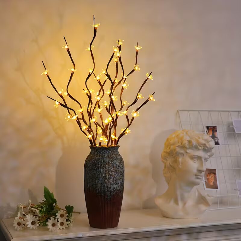 Zinc Outdoor Lighting - 1/2PC 20LED Cherry Blossom Tree Branch