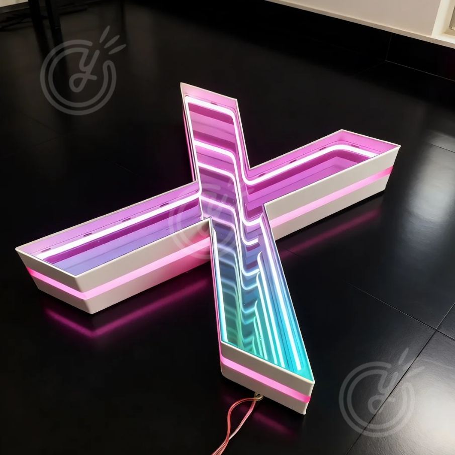 Outdoor Lighting Wall - Custom 3D LED Infinity Mirror Sign