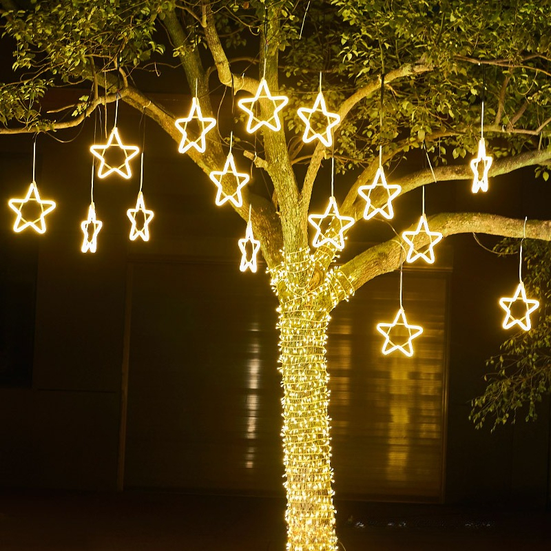 Outdoor Lighting On Trees - LED five-pointed star light with outdoor