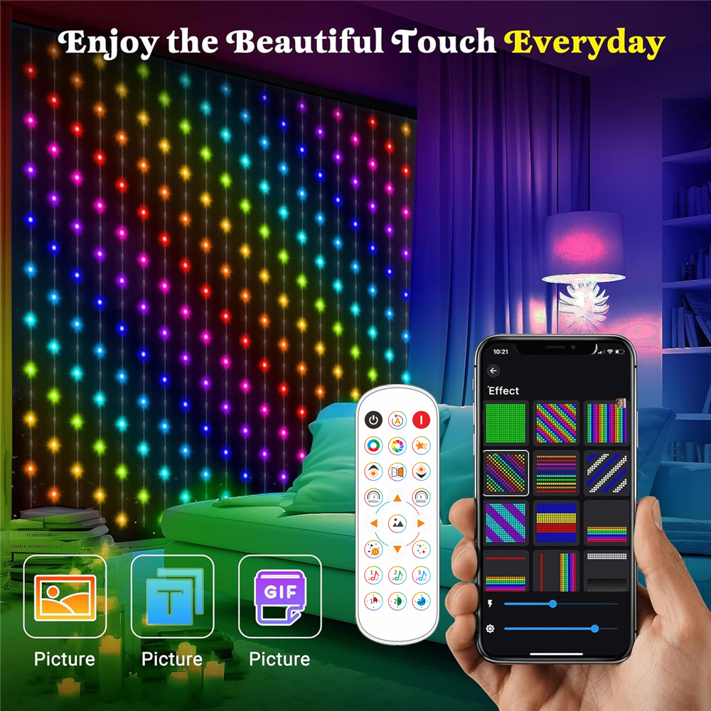 Outdoor Lighting Remote Control - 1/2PCS 400LED Curtain Lights LED Smart