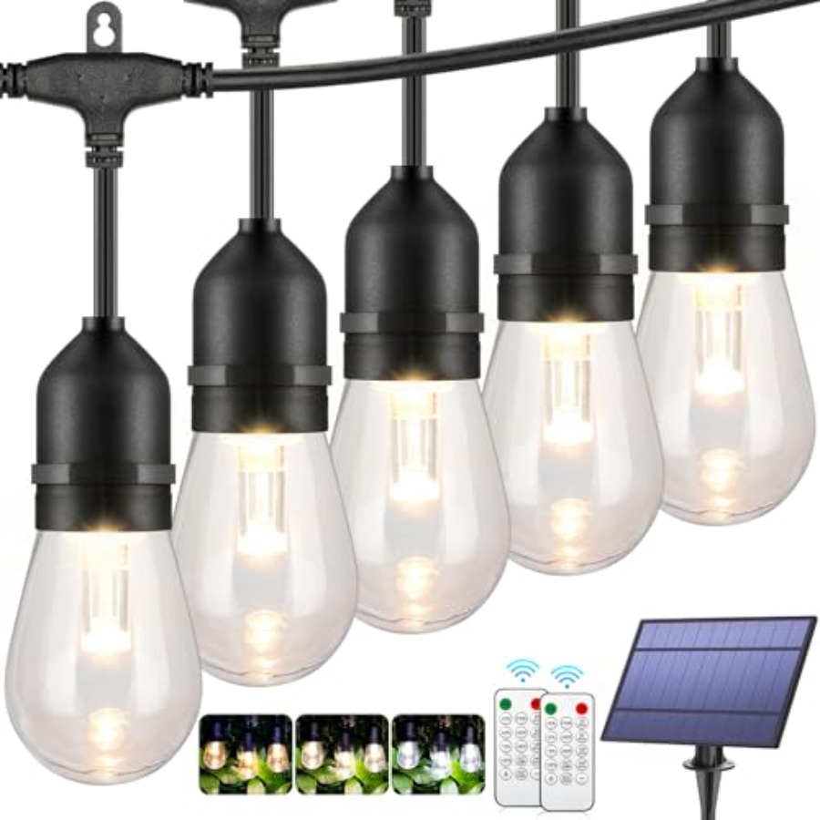 Outdoor Lighting Socket - 3-Color in 1 Solar String Lights