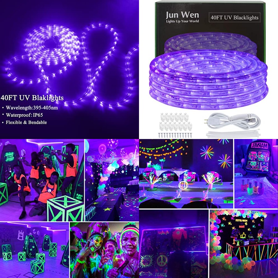 Outdoor Lighting Strip - BlackLights LED Rope Strip Lights, 110V