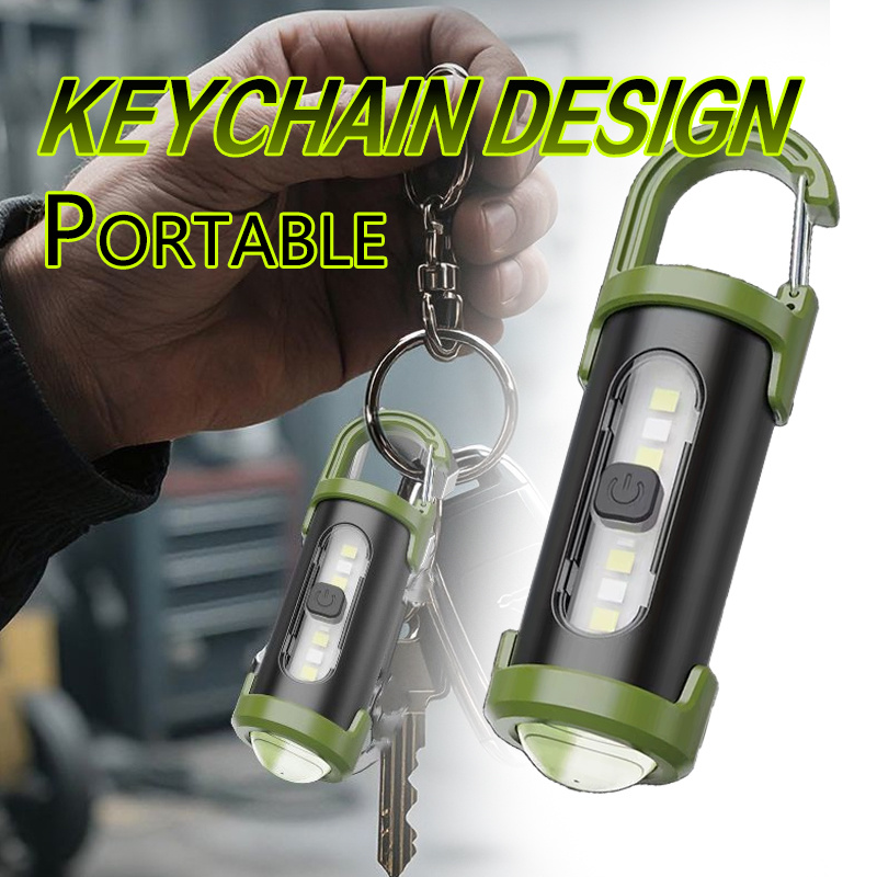 Zinc Outdoor Lighting - Powerful EDC LED Flashlight Keychain Rechargeable