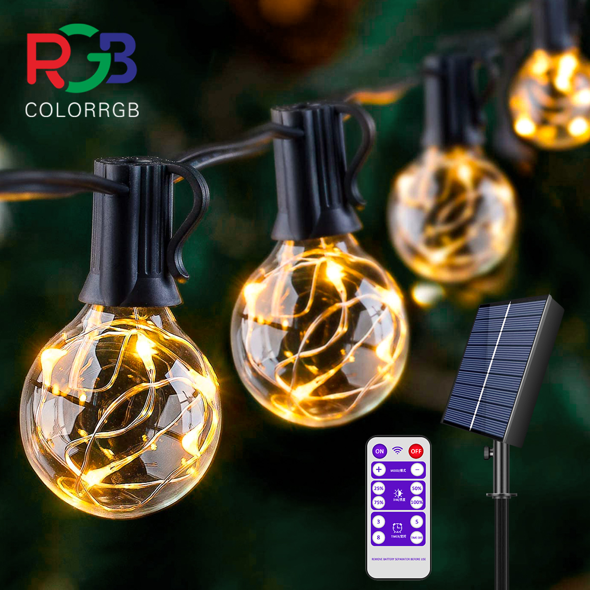 String Light Bistro - Solar Patio String Light G40,8 Light