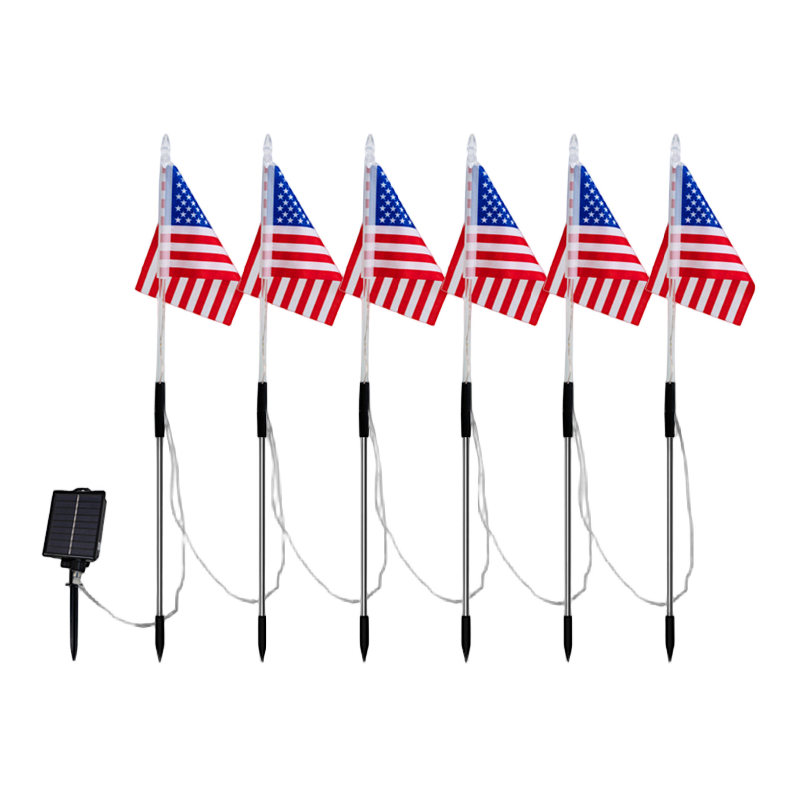 Solar Led American Flag Stake  - огляд і ціна Outdoor Lighting Yard Stakes