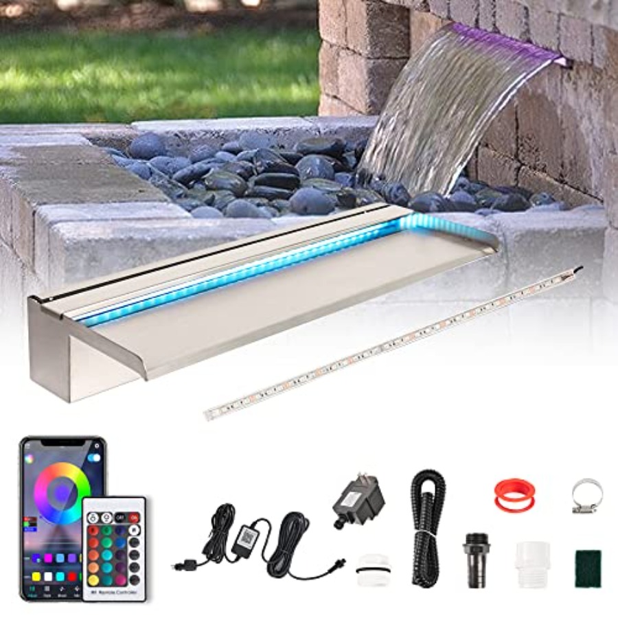 Outdoor pool waterfall spillwa - огляд і ціна Outdoor Lighting Design