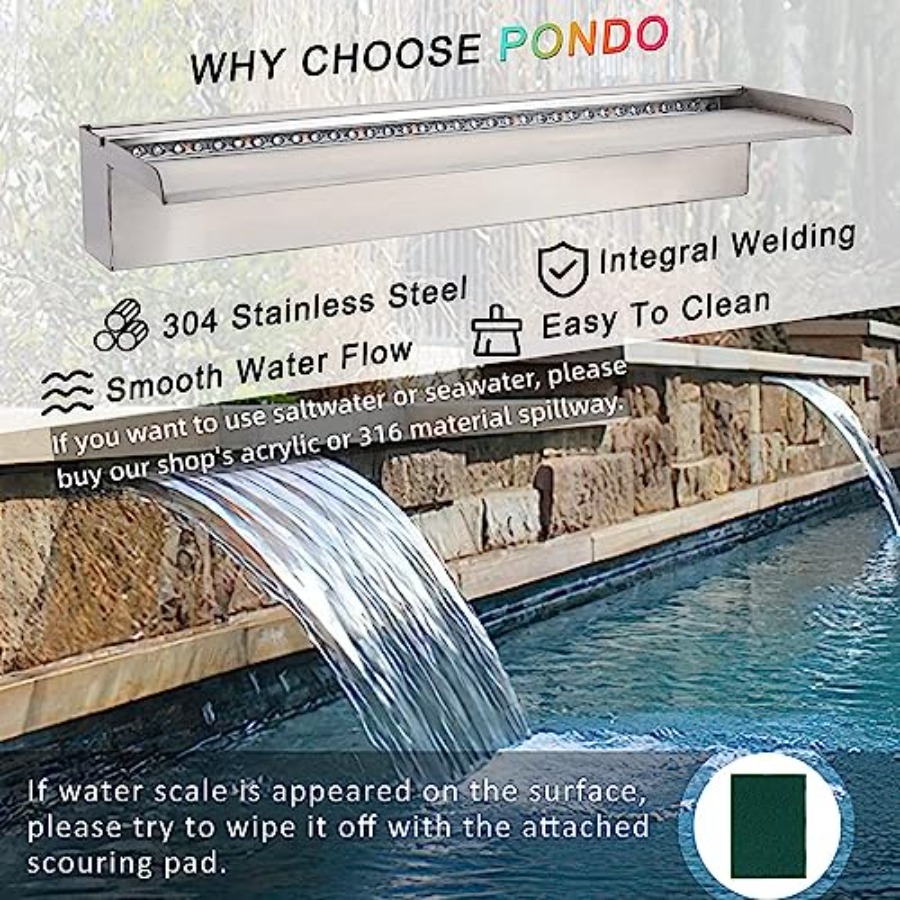 Outdoor pool waterfall spillwa - огляд і ціна Outdoor Lighting Design