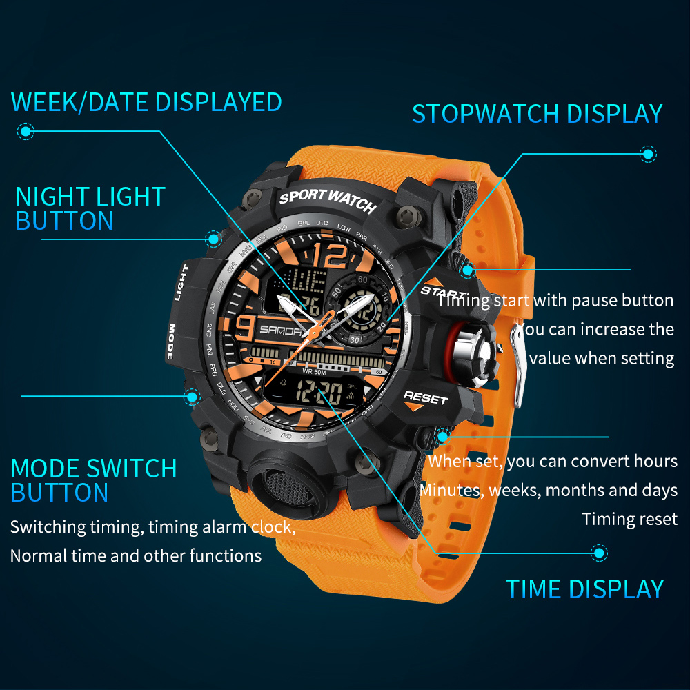 SANDA 3133 Outdoor Men's Watch - огляд і ціна Outdoor Lighting For Steps