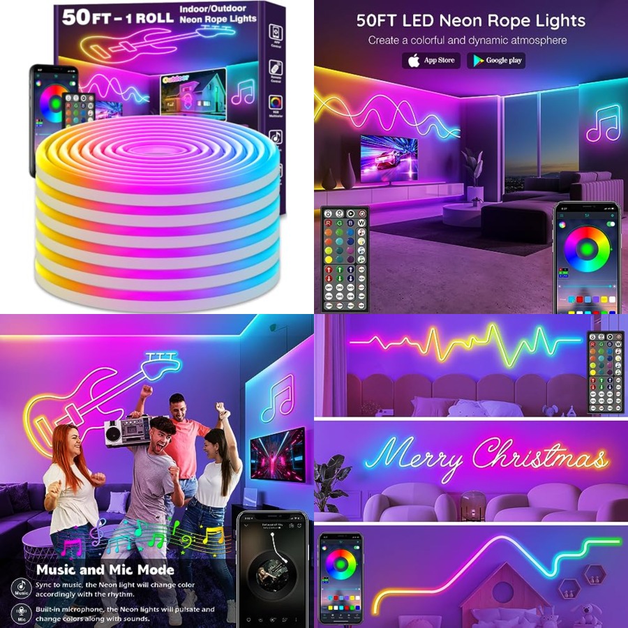 Neon Rope Lights, Flexible Led - огляд і ціна Outdoor Lighting Remote Control