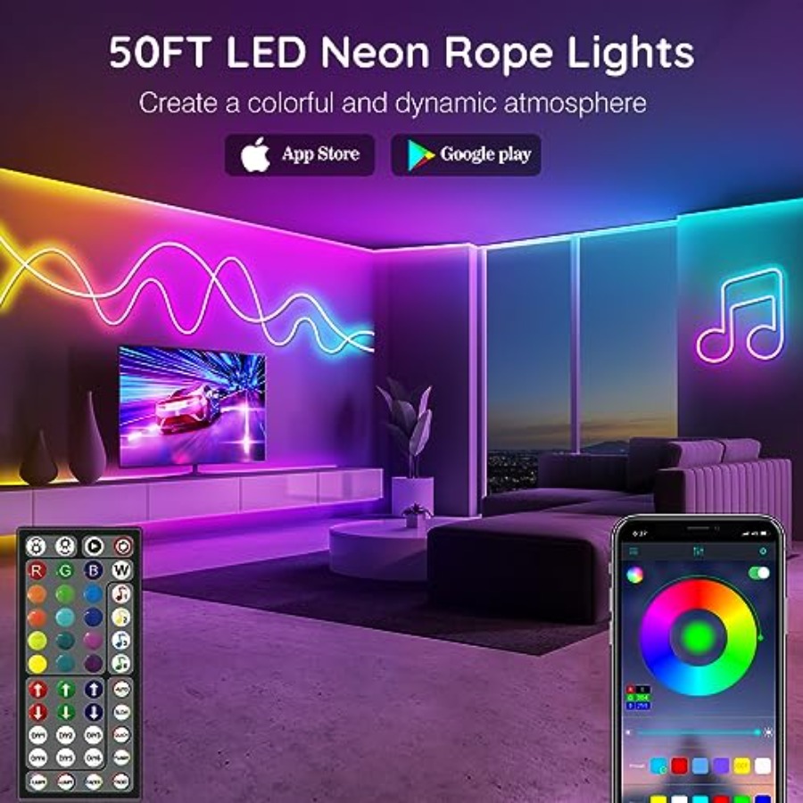Neon Rope Lights, Flexible Led - огляд і ціна Outdoor Lighting Remote Control