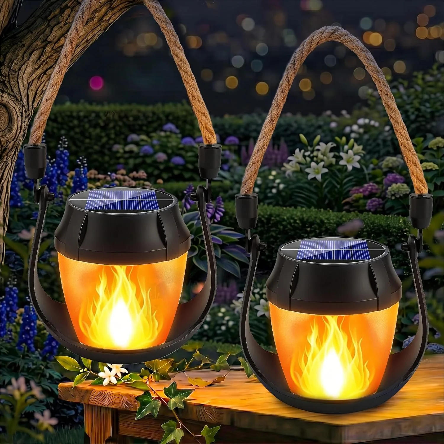 2 Pack Hanging Solar Lanterns  - огляд і ціна Outdoor Lighting On Trees