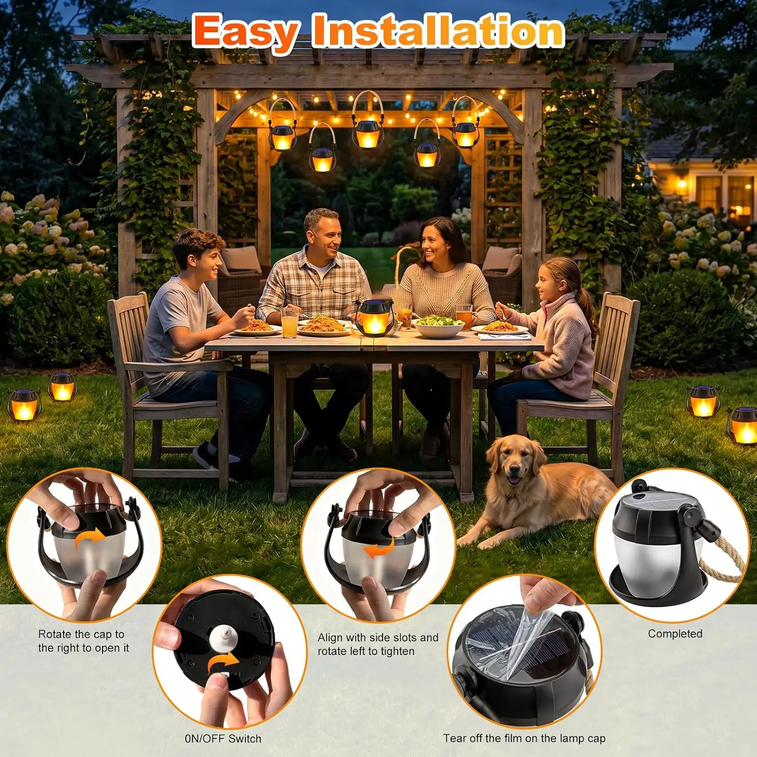 2 Pack Hanging Solar Lanterns  - огляд і ціна Outdoor Lighting On Trees