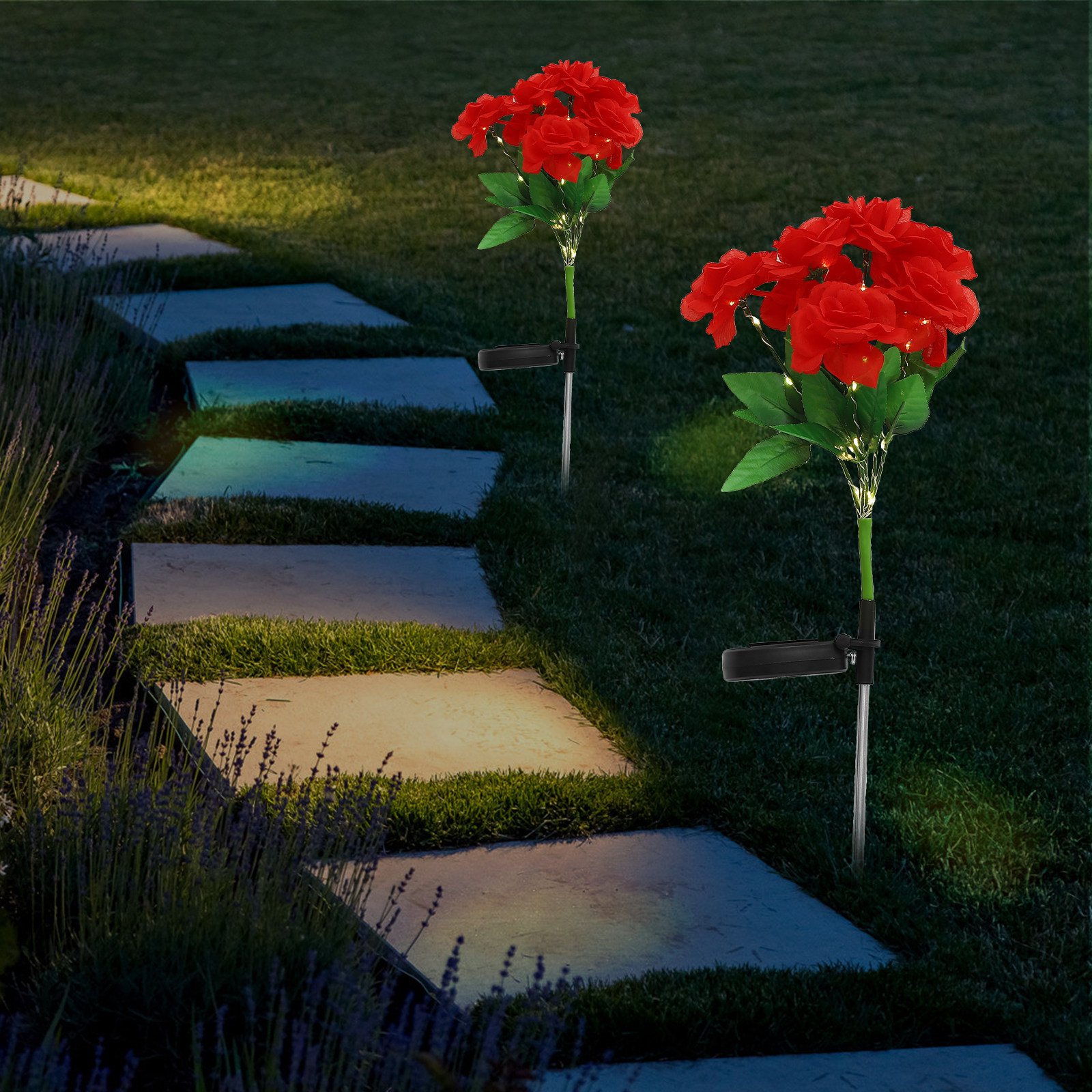 Solar Powered 7-Head Rose Flow - огляд і ціна Outdoor Lighting Yard Stakes