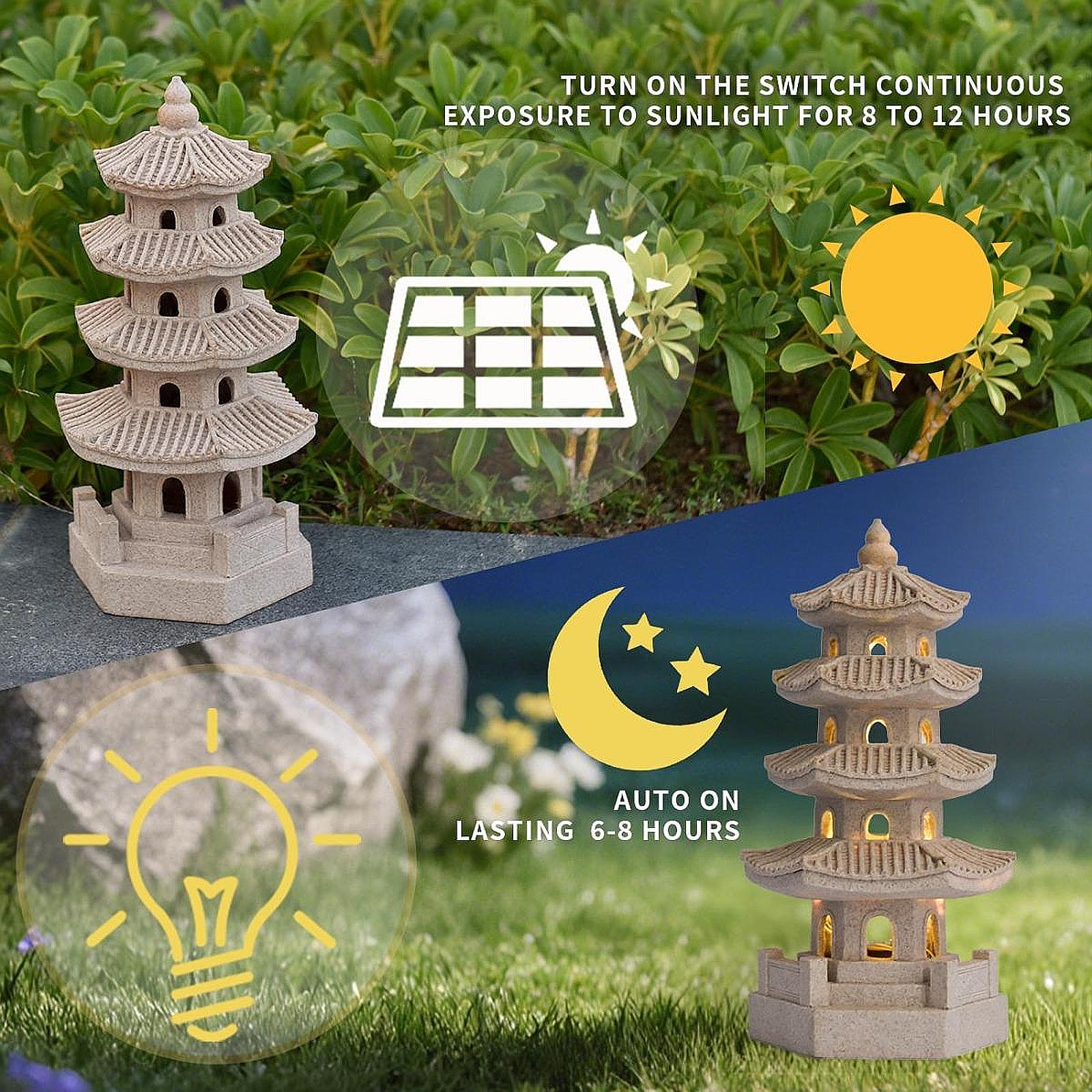 Solar Pagoda Lantern Garden St - огляд і ціна Outdoor Lighting Driveway