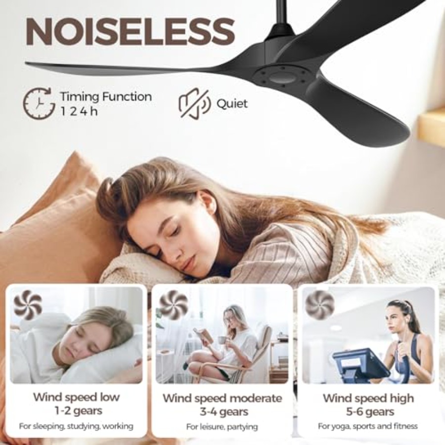 Black Outdoor Ceiling Fan, 52  - огляд і ціна Outdoor Lighting Remote Control