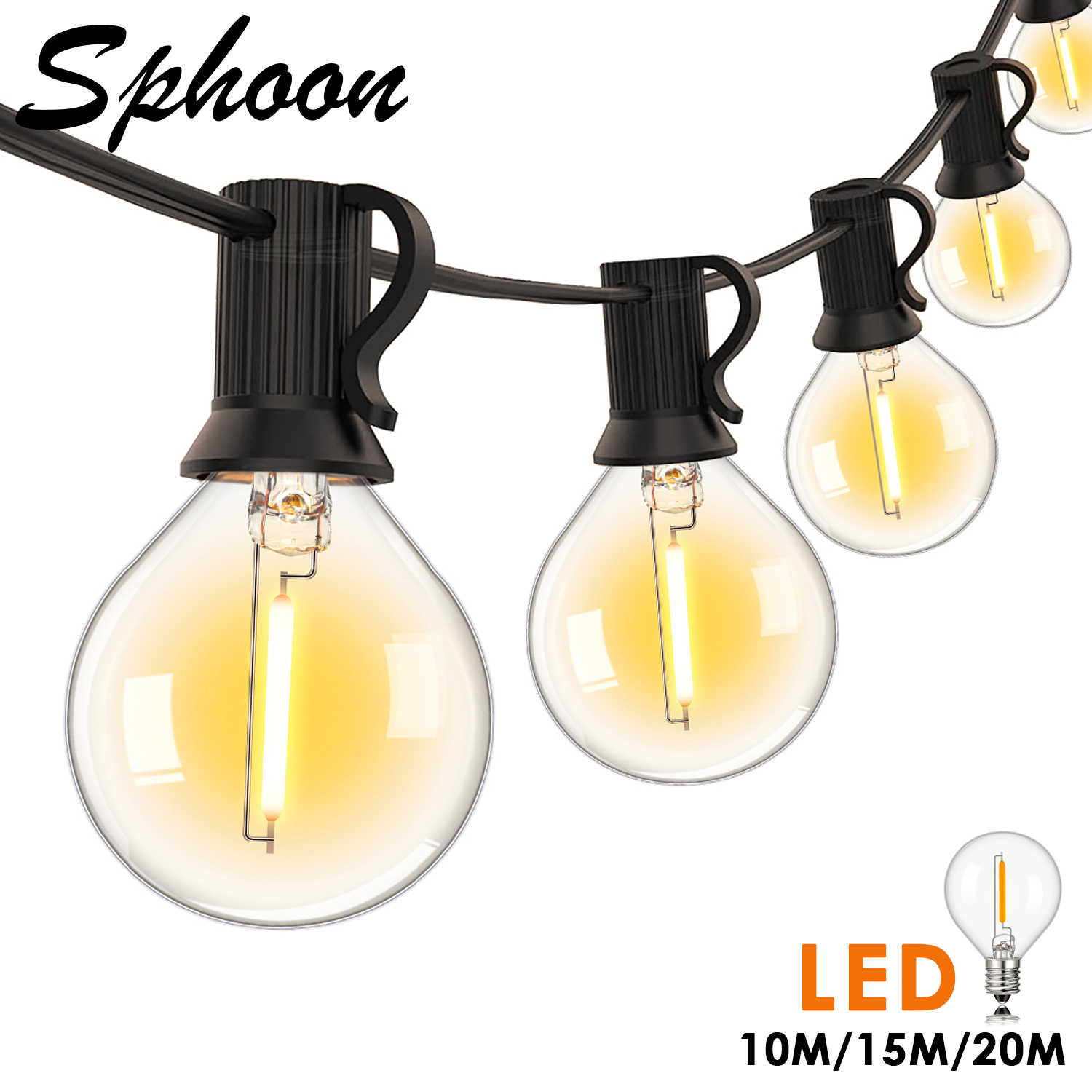Sphoon Vintage G40 LED String  - огляд і ціна Outdoor Lighting Driveway