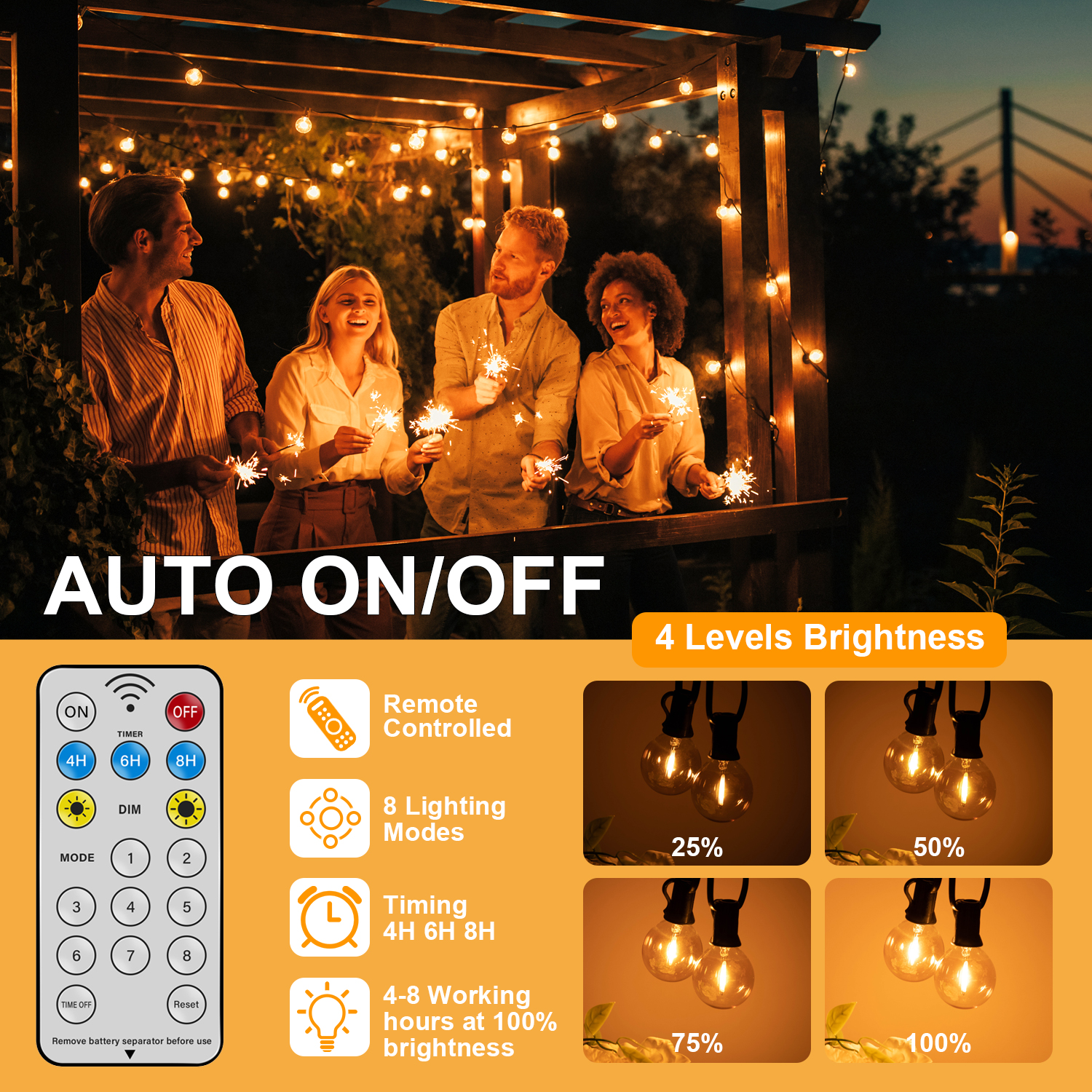 Solar String Lights Outdoor Wa - огляд і ціна String Light Bistro