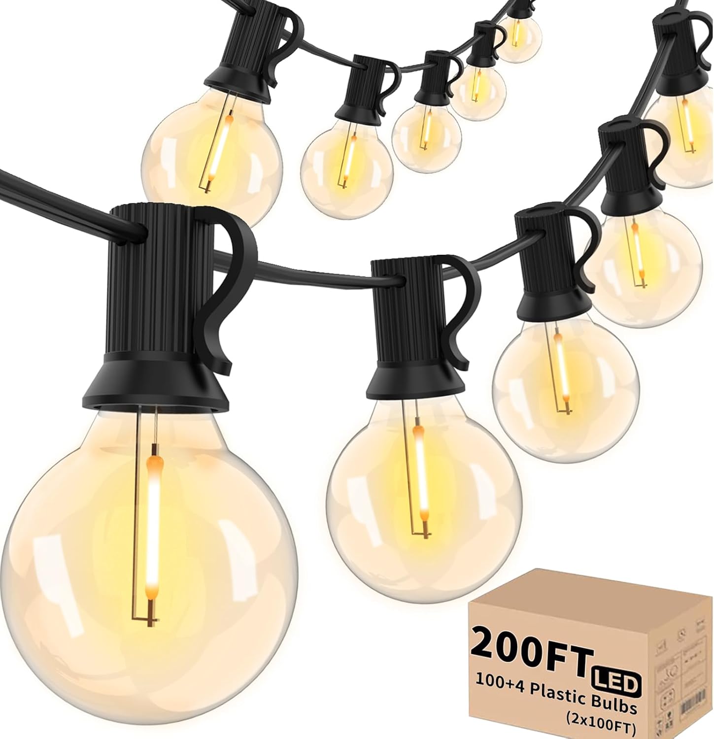 200FT Outdoor String Lights wi - огляд і ціна String Light Bistro