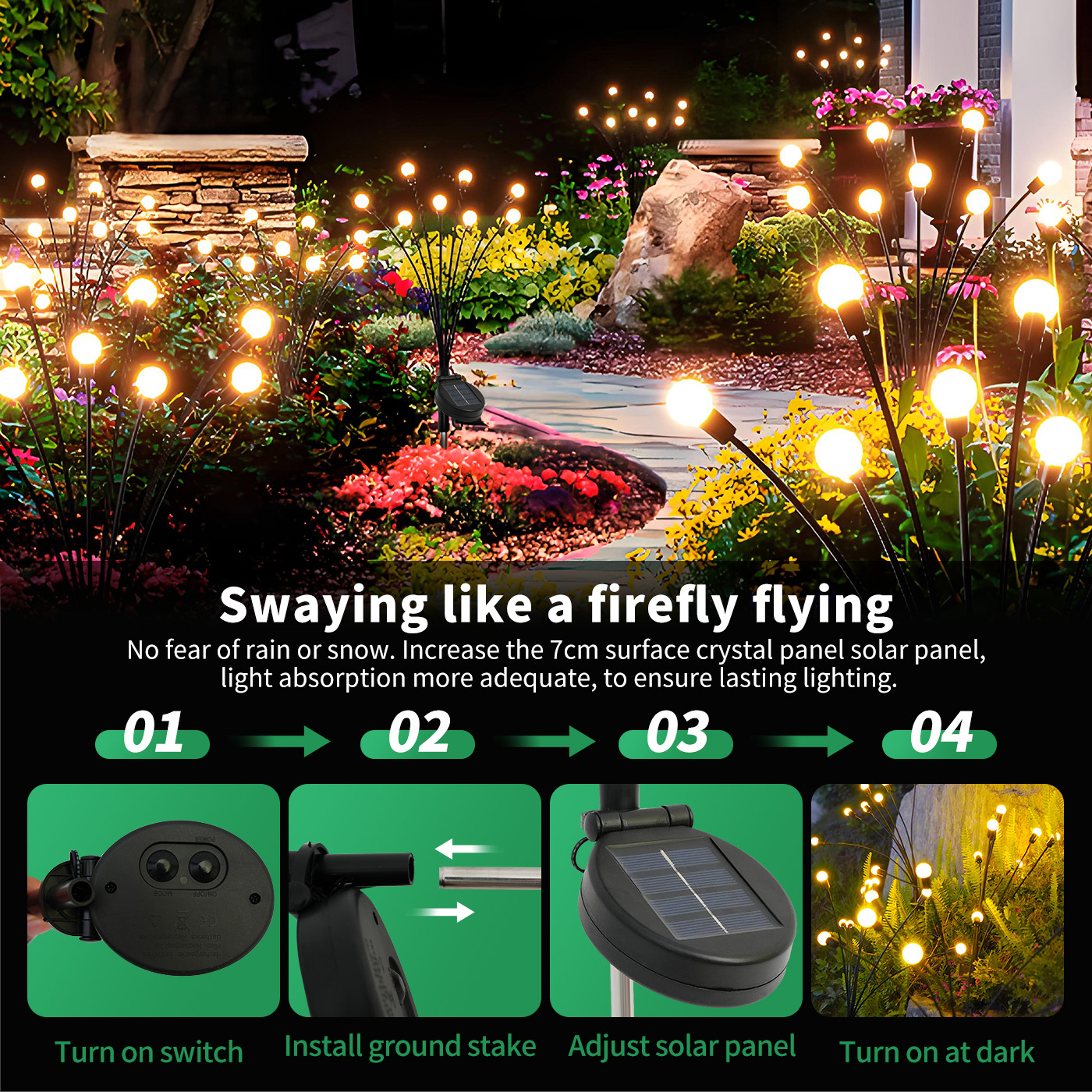 8-Head Solar Firefly Lights Pa - огляд і ціна Wired Pathway Light