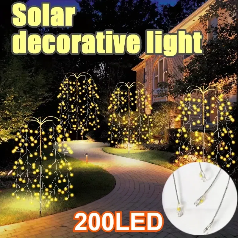 Solar Willow Tree Lights 200 L - огляд і ціна Outdoor Lighting On Trees