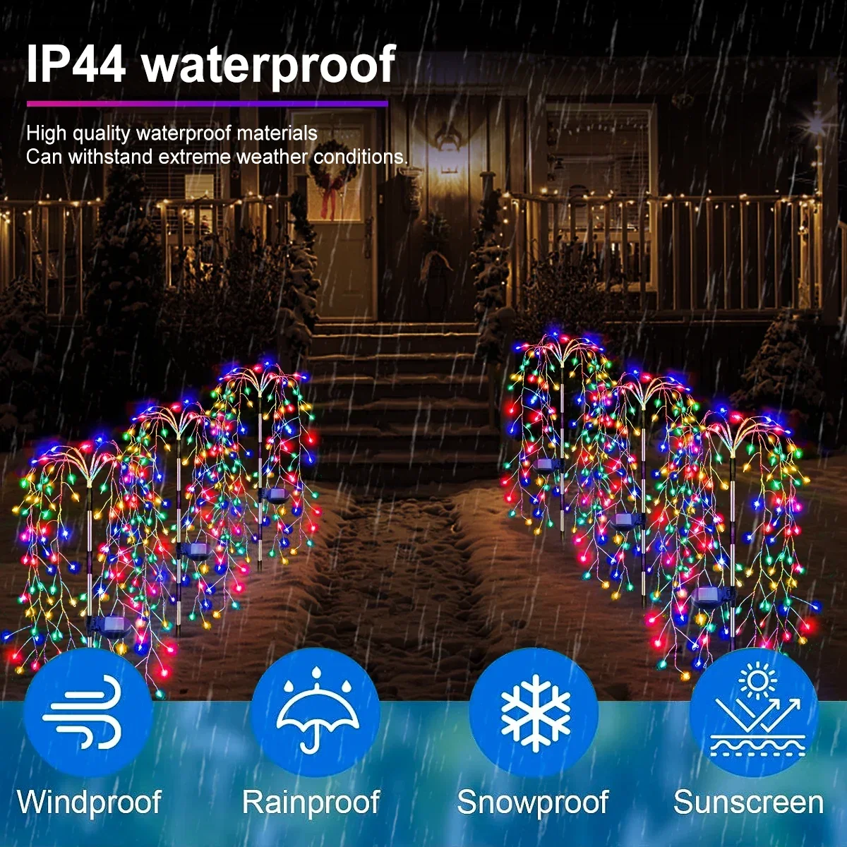 Solar Willow Tree Lights 200 L - огляд і ціна Outdoor Lighting On Trees