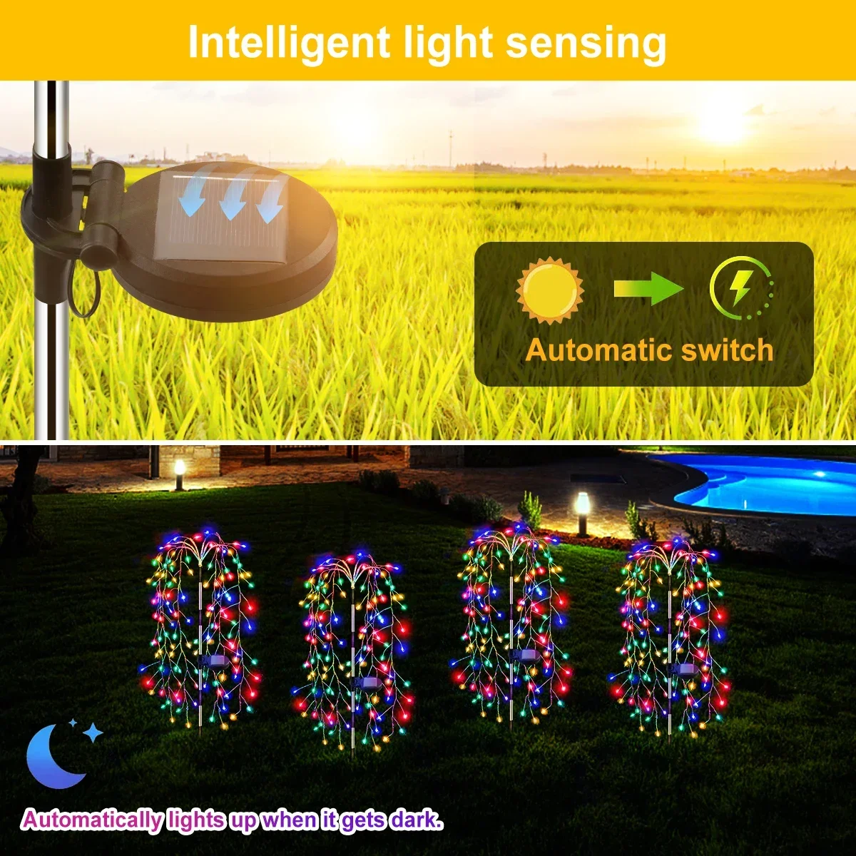 Solar Willow Tree Lights 200 L - огляд і ціна Outdoor Lighting On Trees