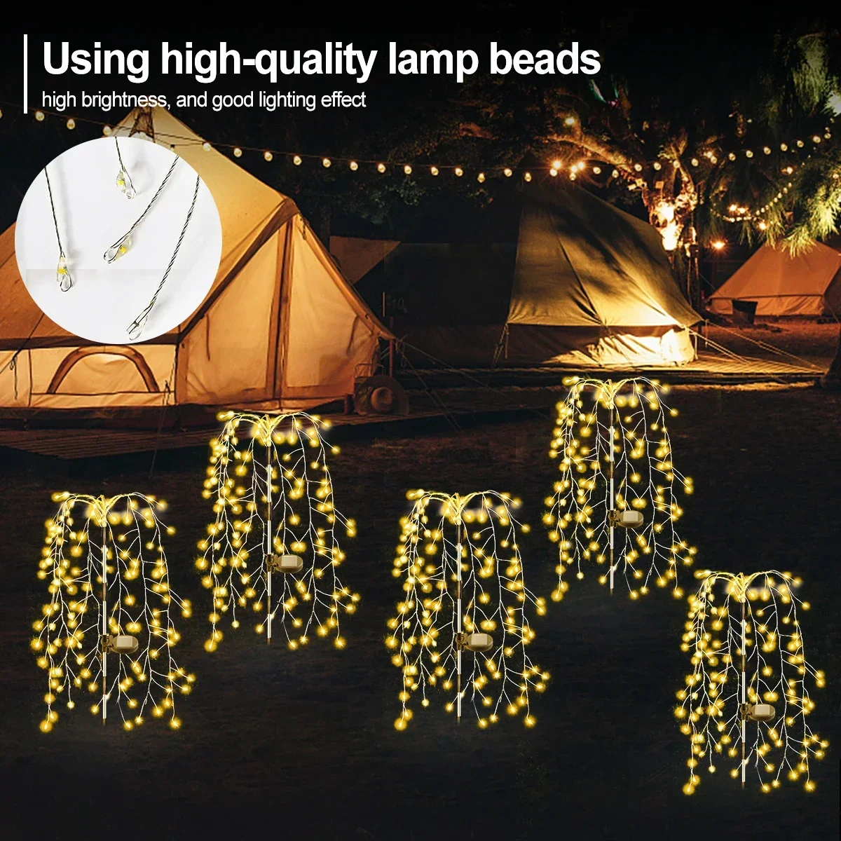 Solar Willow Tree Lights 200 L - огляд і ціна Outdoor Lighting On Trees
