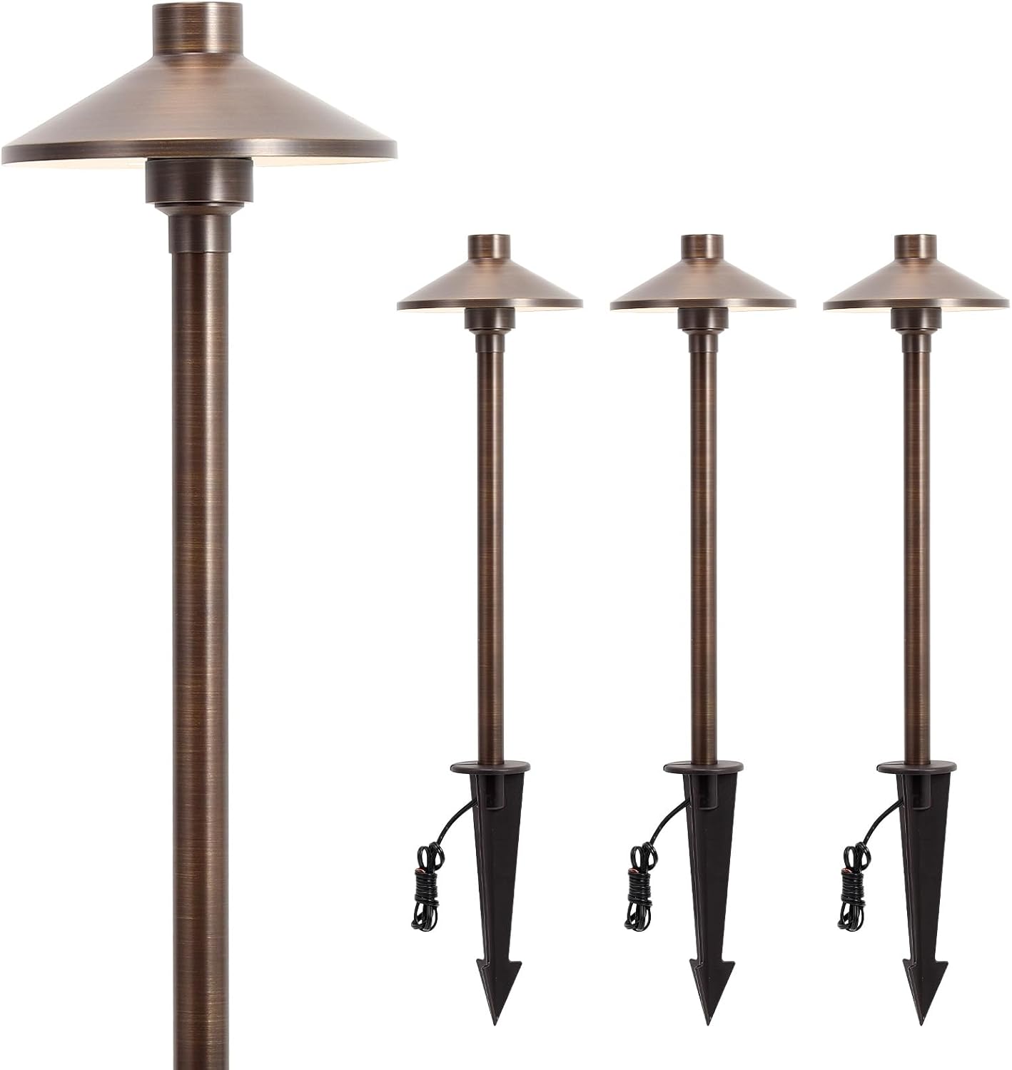 4 Pack Solid Brass Low Voltage - огляд і ціна Wired Pathway Light