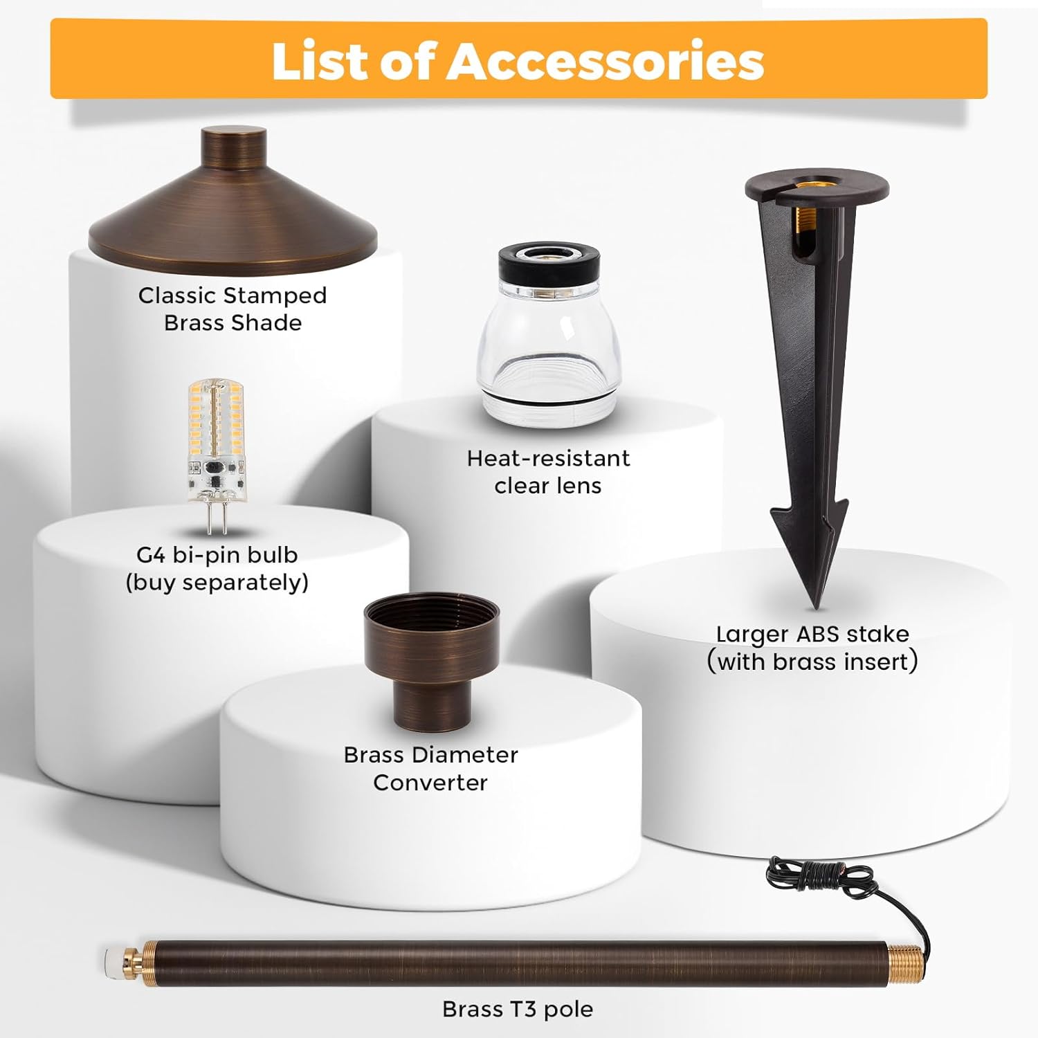 4 Pack Solid Brass Low Voltage - огляд і ціна Wired Pathway Light