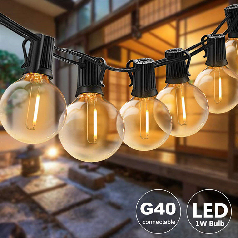 25FT/50FT G40 Clear Globe Bulb - огляд і ціна String Light Bistro