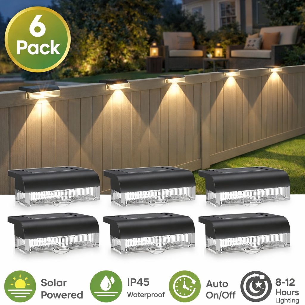 6/14 Pack Outdoor Solar Fence  - огляд і ціна Outdoor Lighting For Steps