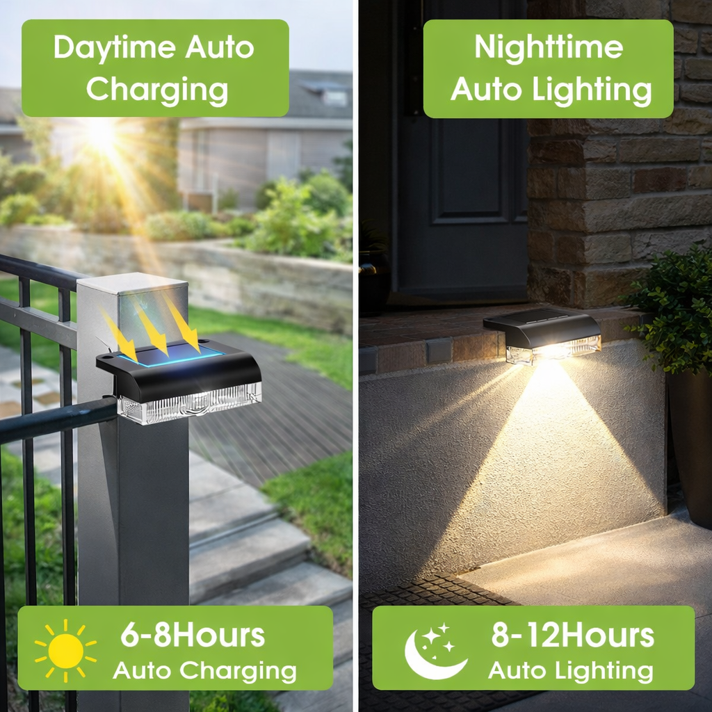 6/14 Pack Outdoor Solar Fence  - огляд і ціна Outdoor Lighting For Steps