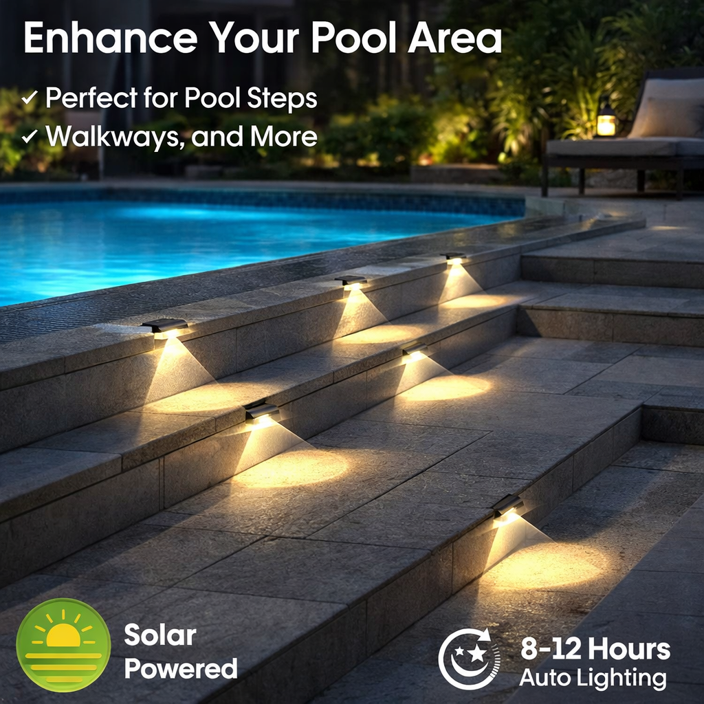 6/14 Pack Outdoor Solar Fence  - огляд і ціна Outdoor Lighting For Steps