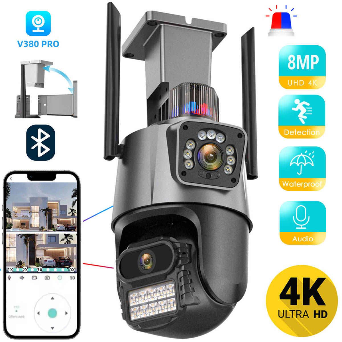V380 Outdoor Wifi PTZ Camera 4 - огляд і ціна Outdoor Lighting No Electricity