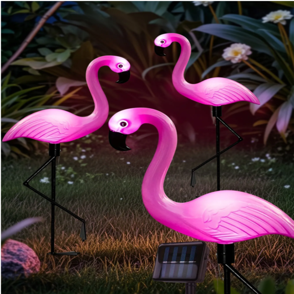 3Pcs Solar Powered Flamingo Gr - огляд і ціна Outdoor Lighting Manufacturers