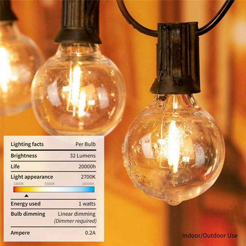 HLZS-G40 Solar Powered Led Lig - огляд і ціна String Light Bistro