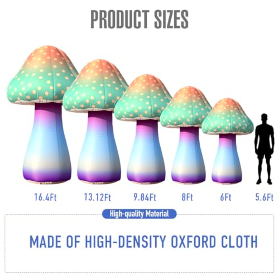 6 FT LED Inflatable Mushroom w - огляд і ціна Outdoor Lighting Remote Control