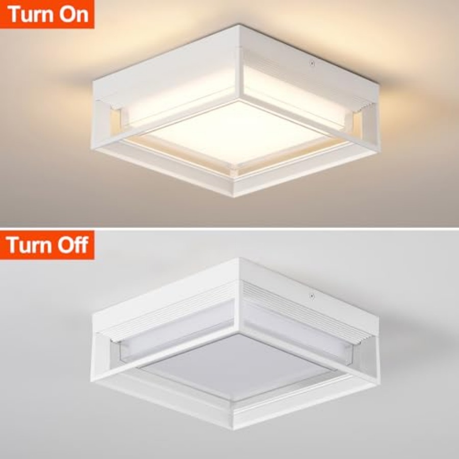 White Square Flush Mount Outdo - огляд і ціна Outdoor Lighting Patio